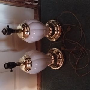Pair of ceramic lamps. 18" tall x 6" wide